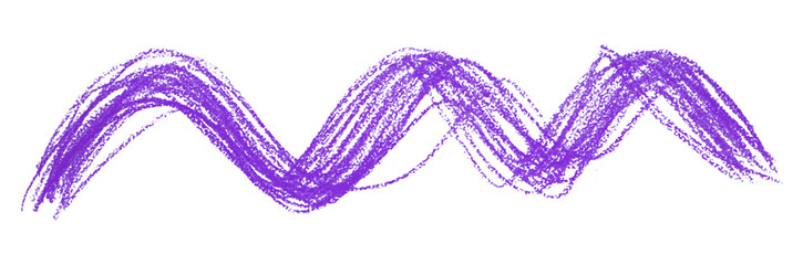 Purple pencil strokes isolated on transparent background.