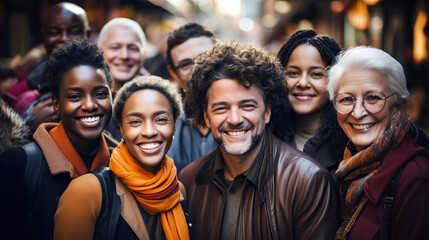 Obraz premium A circle of friends from different countries and cultures, symbolizing global unity and friendship despite diverse backgrounds.