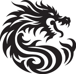 Angry Dragon Silhouette Logo