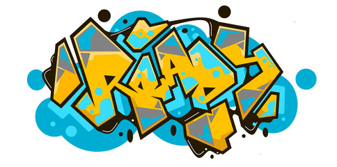 Ready word graffiti text font sticker illustration