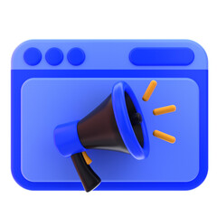 3D Rendering of Online Marketing Icon