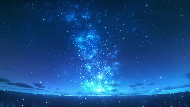 In the starry night sky the sparkling flower petals of the Milky Way stretched across the horizon creating a magnificent sight.
