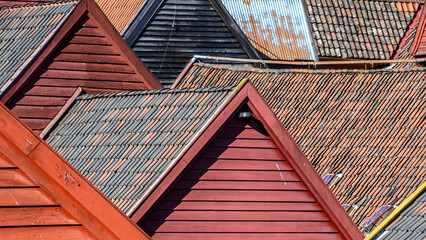 Roofs of Colorful Wooden Houses