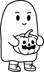 Cute Ghost Halloween slogan retro design t-shirt design.