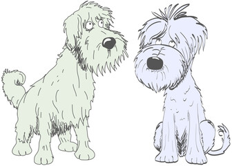 Dogs in sketch style. Color