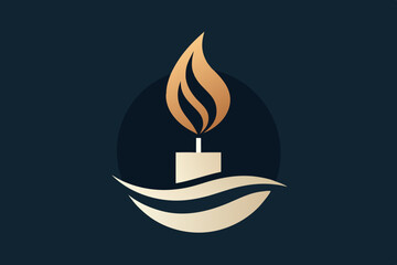 candle and spirituality company logo icon vector illustration