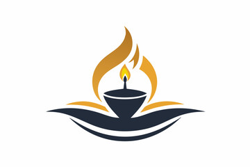 candle and spirituality company logo icon vector illustration