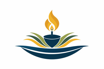 candle and spirituality company logo icon vector illustration