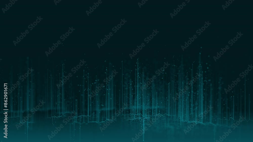 Poster Abstract 3D big data plot visualization. Futuristic infographics aesthetic design animation. Visual information complexity. Intricate data threads plot.