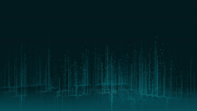 Abstract 3D big data plot visualization. Futuristic infographics aesthetic design animation. Visual information complexity. Intricate data threads plot.