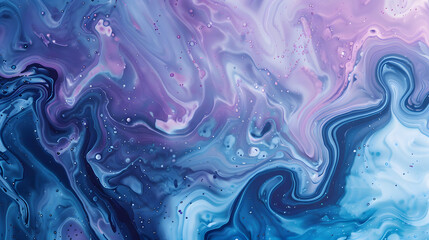 Obraz premium An abstract blend of blue and purple hues creates a marbled effect with intricate swirls and fluid motion in a high-resolution image