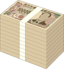 1000万円分の新一万円札の札束