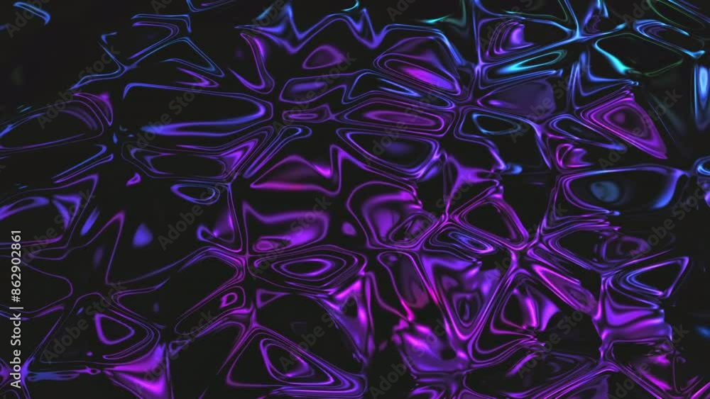 Poster abstract holographic oil noise surface background. foil wavy surface with wave and ripples. ultravio