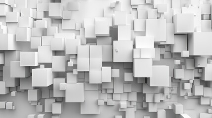3d render art of surreal black and white monochrome background with small and big cubes bars or boxes in white plastic material on white surface ai generated