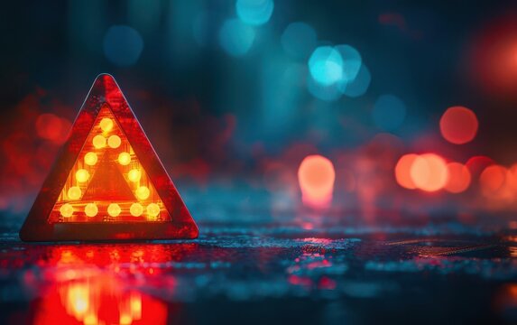 Flashing warning of a breach in the systems security