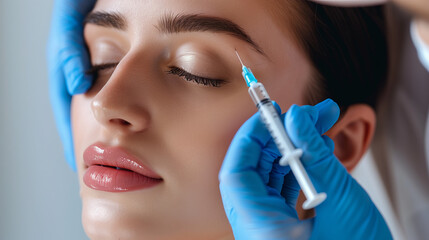 Aesthetic Treatment with Beautiful Women Close up Image