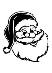 Santa Head Illustration, Santa Claus Stencil, Santa Clipart, Santa Shirt Cut File, Christmas Vector, Christmas Shirt