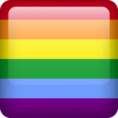 Lgbt flag square button. Vector rainbow flag of lgbt. LGBT community love symbol. Flag that represent gay pride.