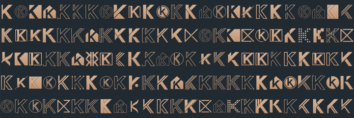  collection  Abstract letter K logo design. icons for business 