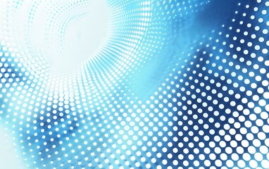 A blue and white dotted background