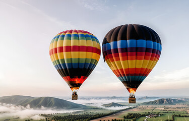 Obraz premium a colorful hot air balloon grounded on a ,white background,beauty