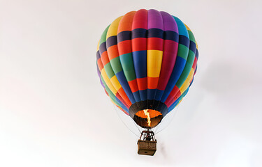 Naklejka premium a colorful hot air balloon grounded on a ,white background,beauty