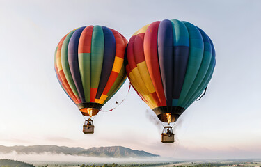 Obraz premium a colorful hot air balloon grounded on a ,white background,beauty