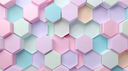 Geometric background with hexagonal patterns in pastel colors