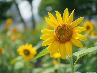 Naklejka premium sunflower in the garden