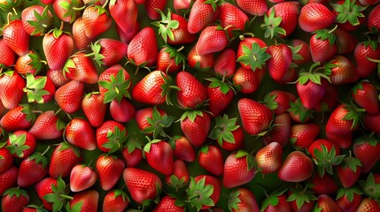 Vibrant retro pattern featuring strawberries in bold, lively colors.