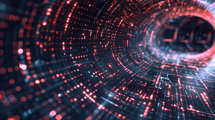 Fototapeta premium High-tech background with abstract data flow and matrix effects