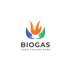 Creative natural Biogas logo design.