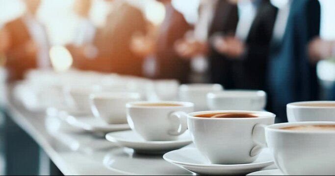 coffee break at business conference meeting. event catering service