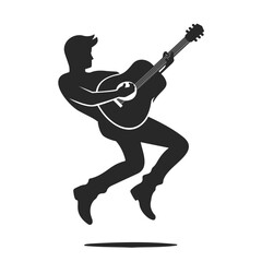 silhouette musician playing a guitar