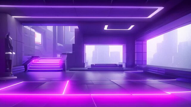 3d render of a hall