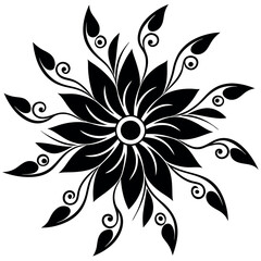 ornament with black flowers
