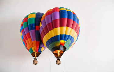 Fototapeta premium a colorful hot air balloon grounded on a ,white background,beauty