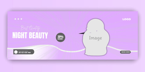 Elegant perfume products sales or fragrance social media and Banner makeup beauty Facebook cover template