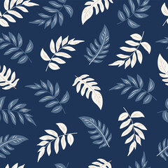 Seamless Pattern with Hand-Drawn Herbs. Foliage Romantic Vector Tile for Textile, Wrapping Paper, Nature Designs, Covers, Banners. Scandinavian Style.