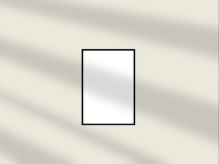 Mockup blank frame minimal with soft shadows and light overlay as template for design presentation, etc.