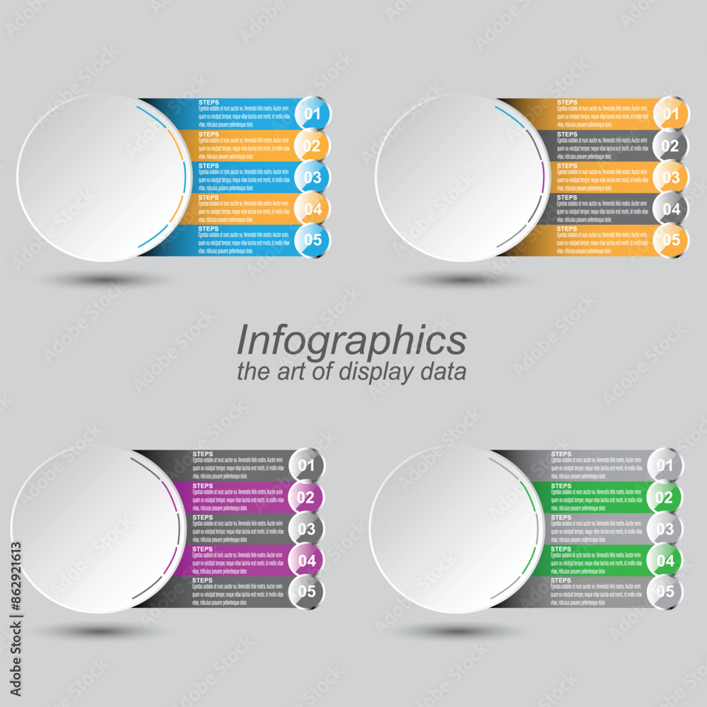 Aufkleber collection infographic template for modern data visualization and ranking and statistics.