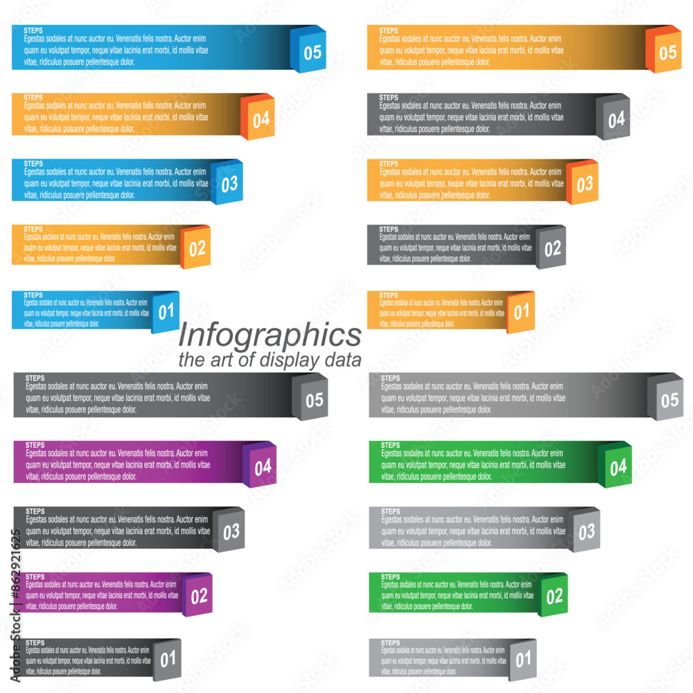 Poster collection infographic template for modern data visualization and ranking and statistics.