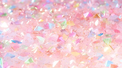 Colorful confetti background. Party popper releasing a burst of colorful confetti and streamers. Birthday themed background, glitter, bokeh, birthday, holiday, celebrate, festive.