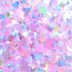 Colorful confetti background. Party popper releasing a burst of colorful confetti and streamers. Birthday themed background, glitter, bokeh, birthday, holiday, celebrate, festive.