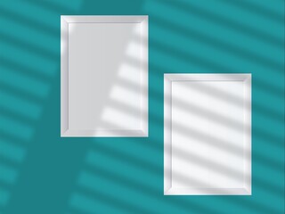 Frame mockup minimal with soft shadows and light overlay as template for design presentation