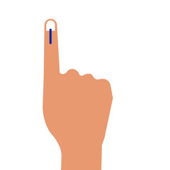 hand pointing index finger icon image vector illustration design  orange and blue