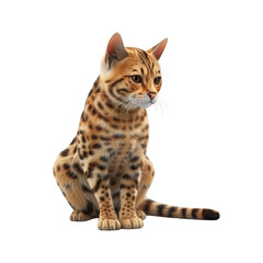 3d A cat with distinctive stripes or spots. isolated on the white background