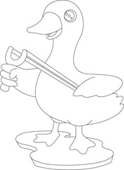 Duck Slingshot Animal Vector Graphic Art Illustration
