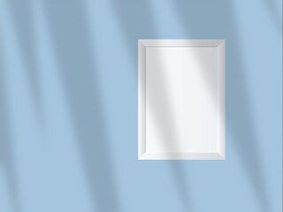 Blank mockup frame photo modern and minimal with soft shadows and light overlay as template for design presentation, promotion, portfolios etc.