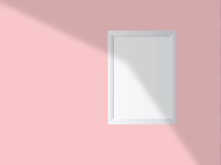 Blank mockup frame photo modern and minimal with soft shadows and light overlay as template for design presentation.
